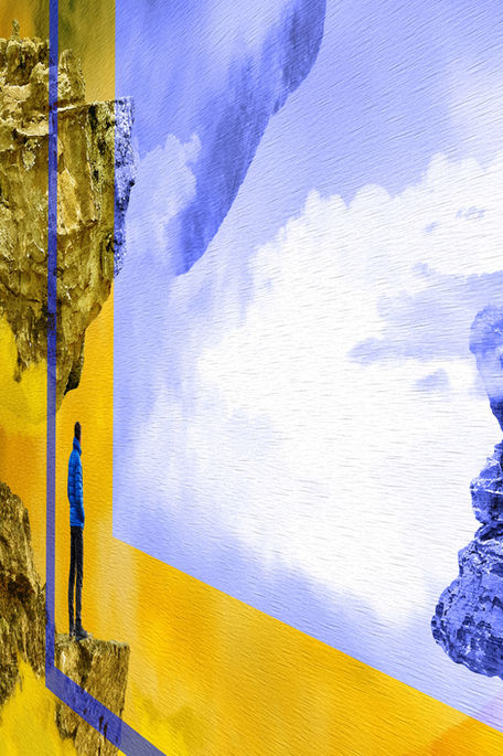 Angled side view of the artwork, showing its depth and edge profile.