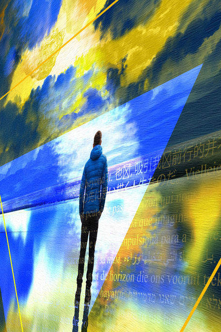 Angled side view of the artwork, showing its depth and edge profile.
