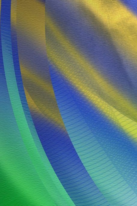 Close-up detail of the artwork, highlighting its layered textures, colours and geometric elements.