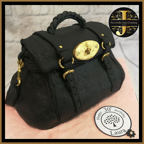Sculpted Mulberry Handbag cake.
