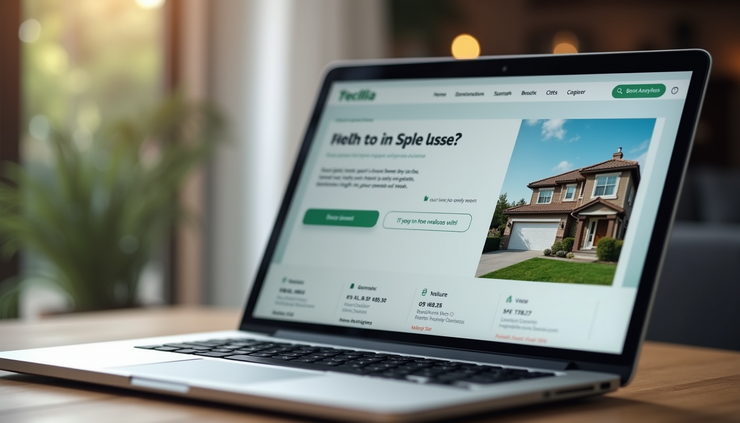 Close-up view of a laptop screen showing a home value estimate on a real estate website