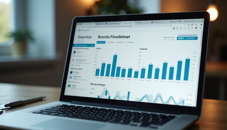 Close-up view of a laptop screen showing a real estate crowdfunding platform dashboard