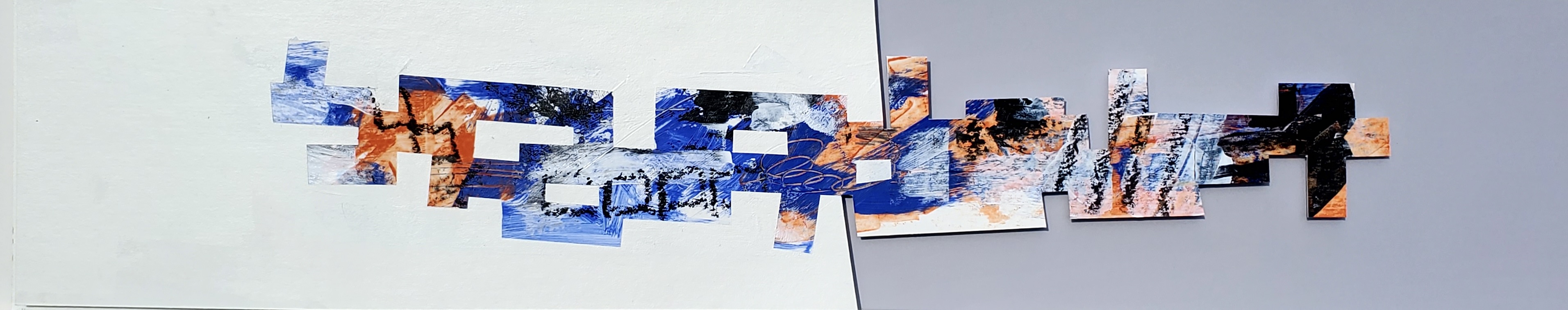 artwork dynamic composition texture colour tactile overlap layer construction mixmedia