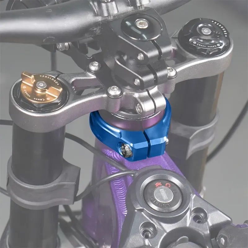 Thumbnail: Blue Reinforced Head Tube Frame Brace Clamp For Surron Light Bee X/ S/ L1E Segway X