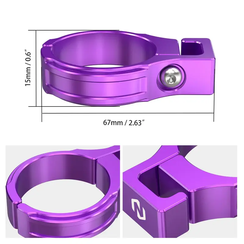 Thumbnail: Purple Fork Hose Brake Line Holder For Surron Light Bee X/ S/ L1E Segway X