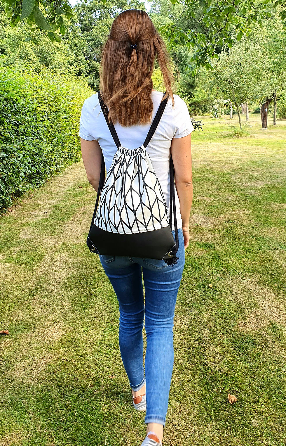 Rucksack schwarz weiß 3