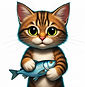 Katze mit Fisch