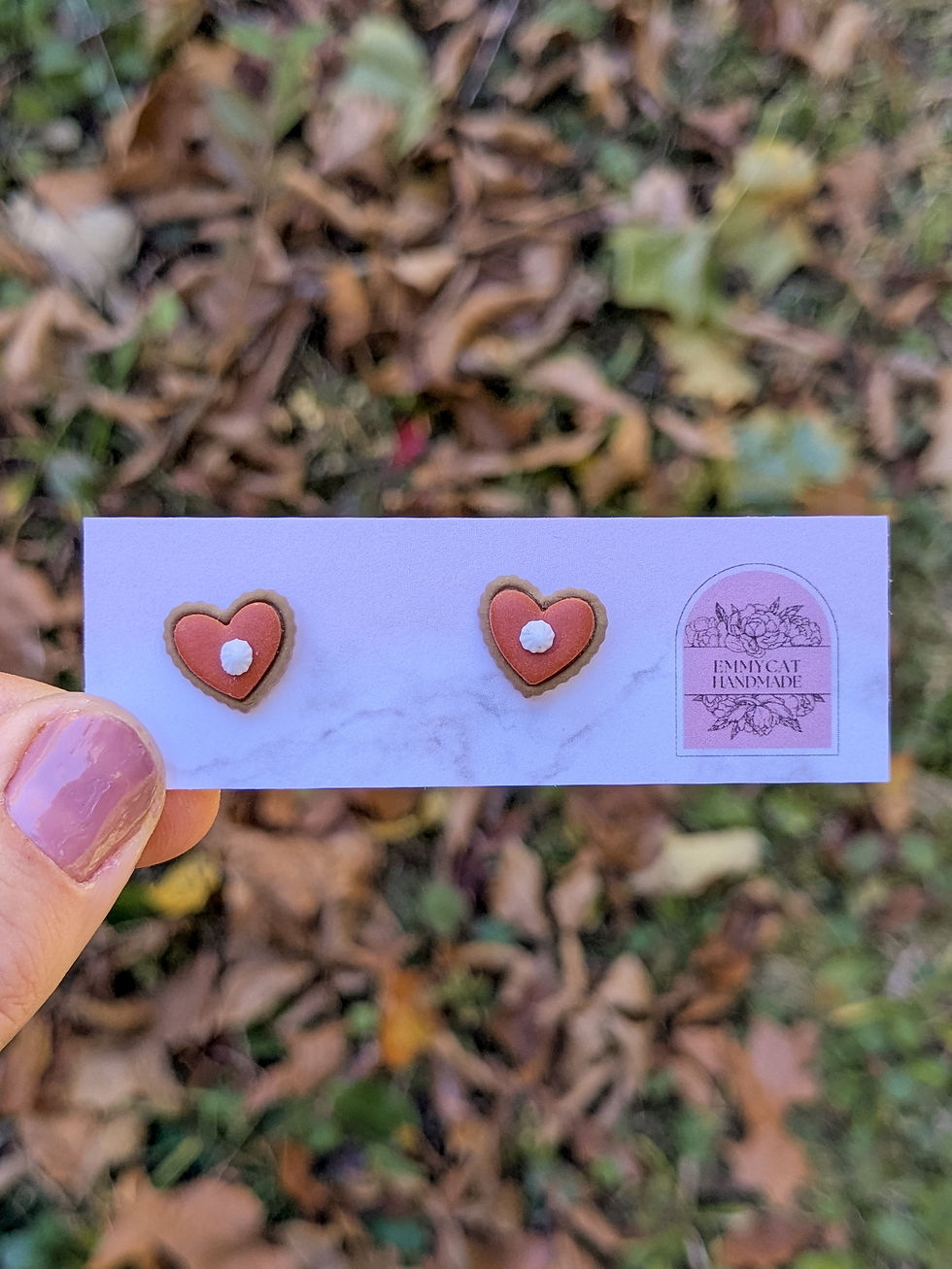 Thumbnail: Pumpkin Pie Heart Studs