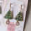 Thumbnail: Marbled Tree Charm Huggie Earrings