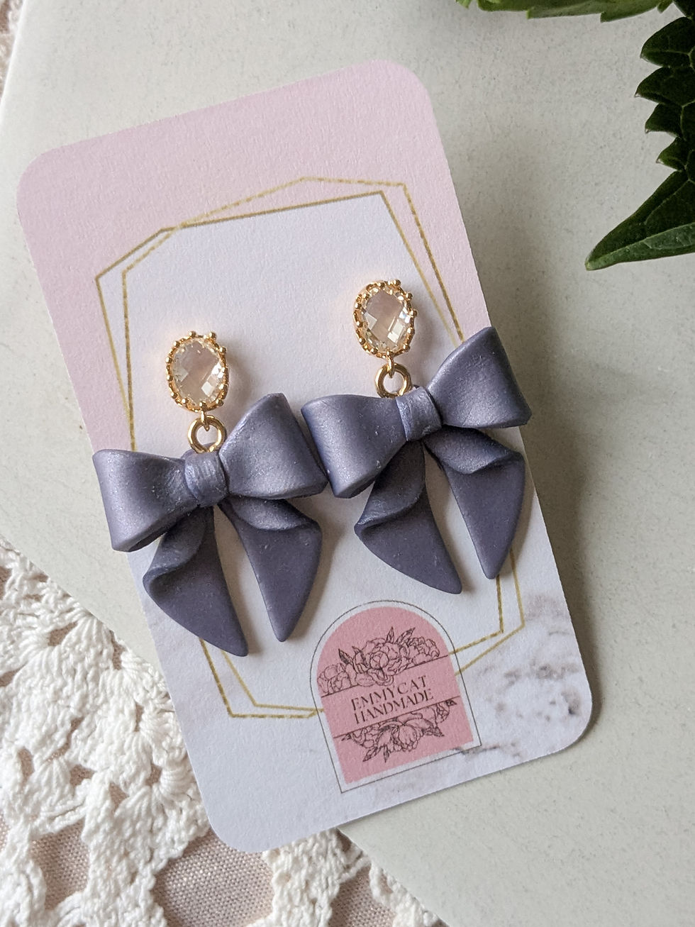 Thumbnail: Holiday Bow Earrings- CZ Posts
