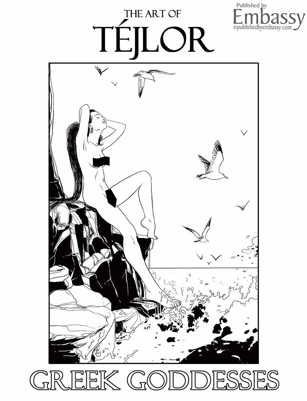 The Art of Téjlor #1C Black and White Nude Cover