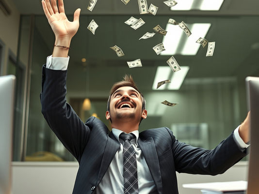 business man enjoying ROI