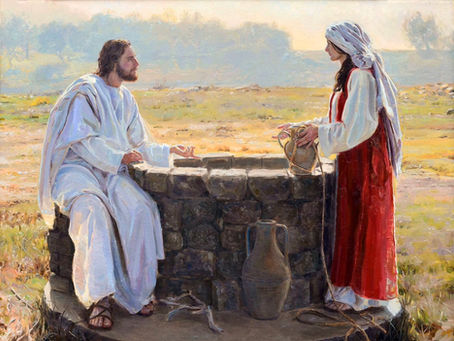 The Samaritan woman at the well.
