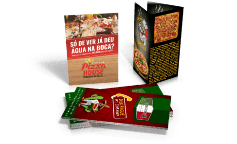 5000 Flyers Couchê 120g 21x30 / 4x4 com 02 dobras