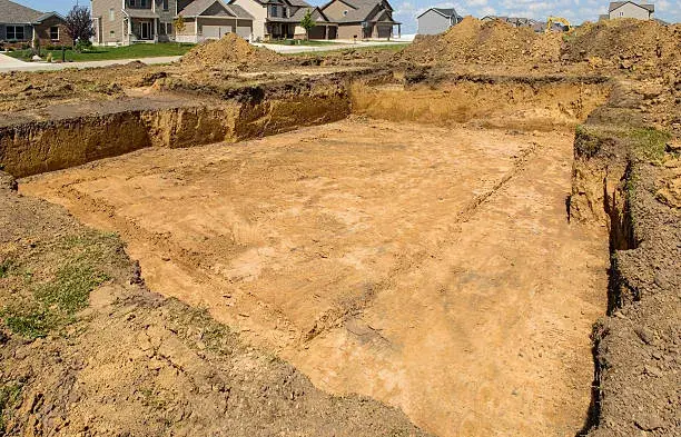 Foundation excavation site in Delmont, PA, by Skowronek Landscaping & Excavating.
