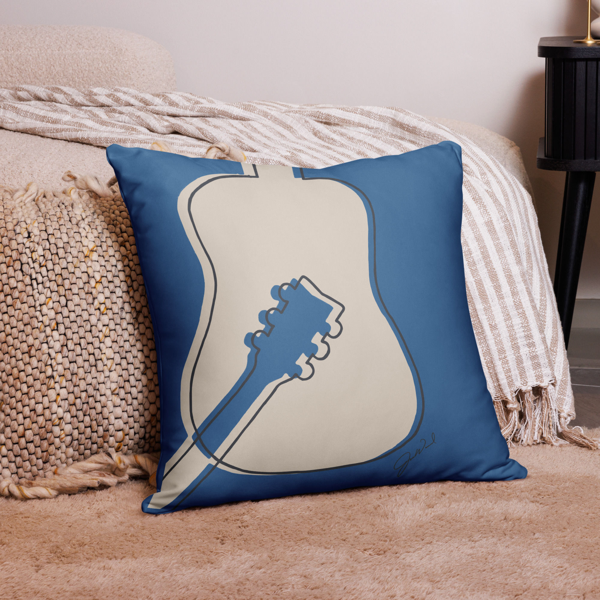 Throw Pillow | 6-String Acoustic Guitar by Joe Wood