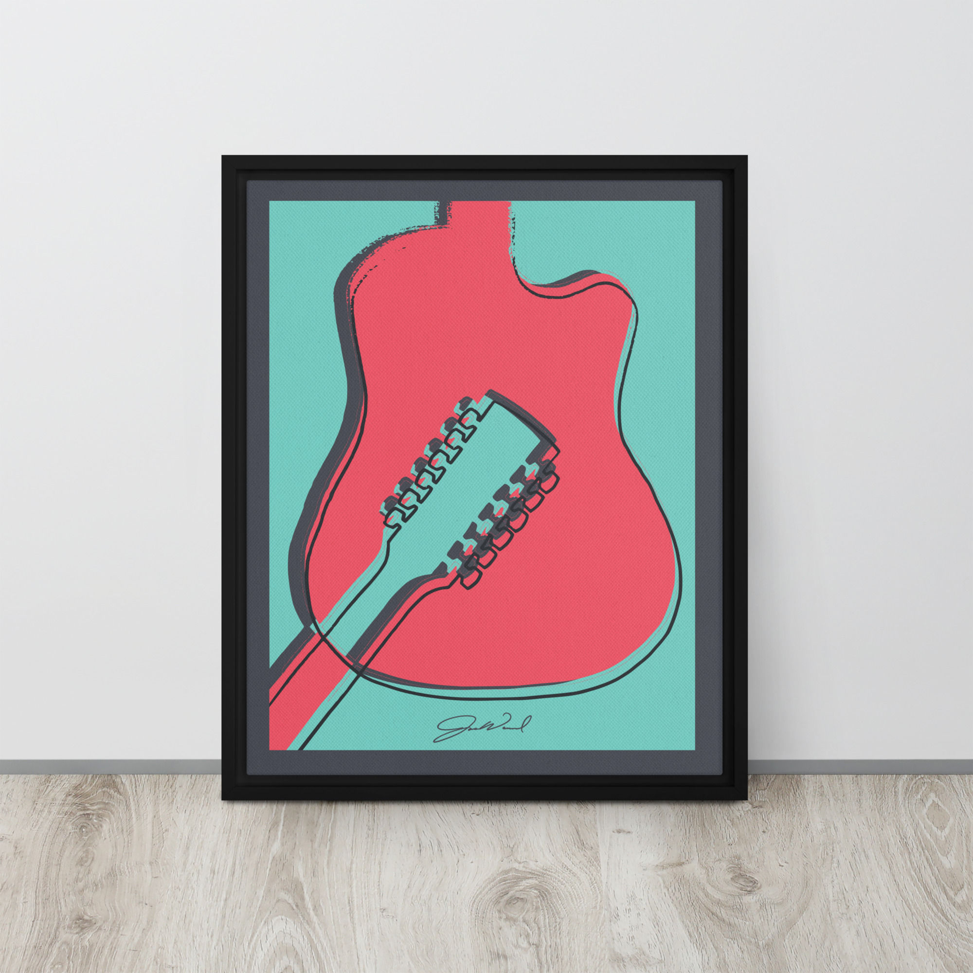 Framed Canvas | 12-String Acoustic Guitar [Vibrant Vibes]