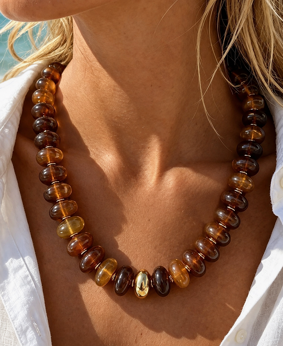 Thumbnail: Neutral Chunky Beaded Necklace