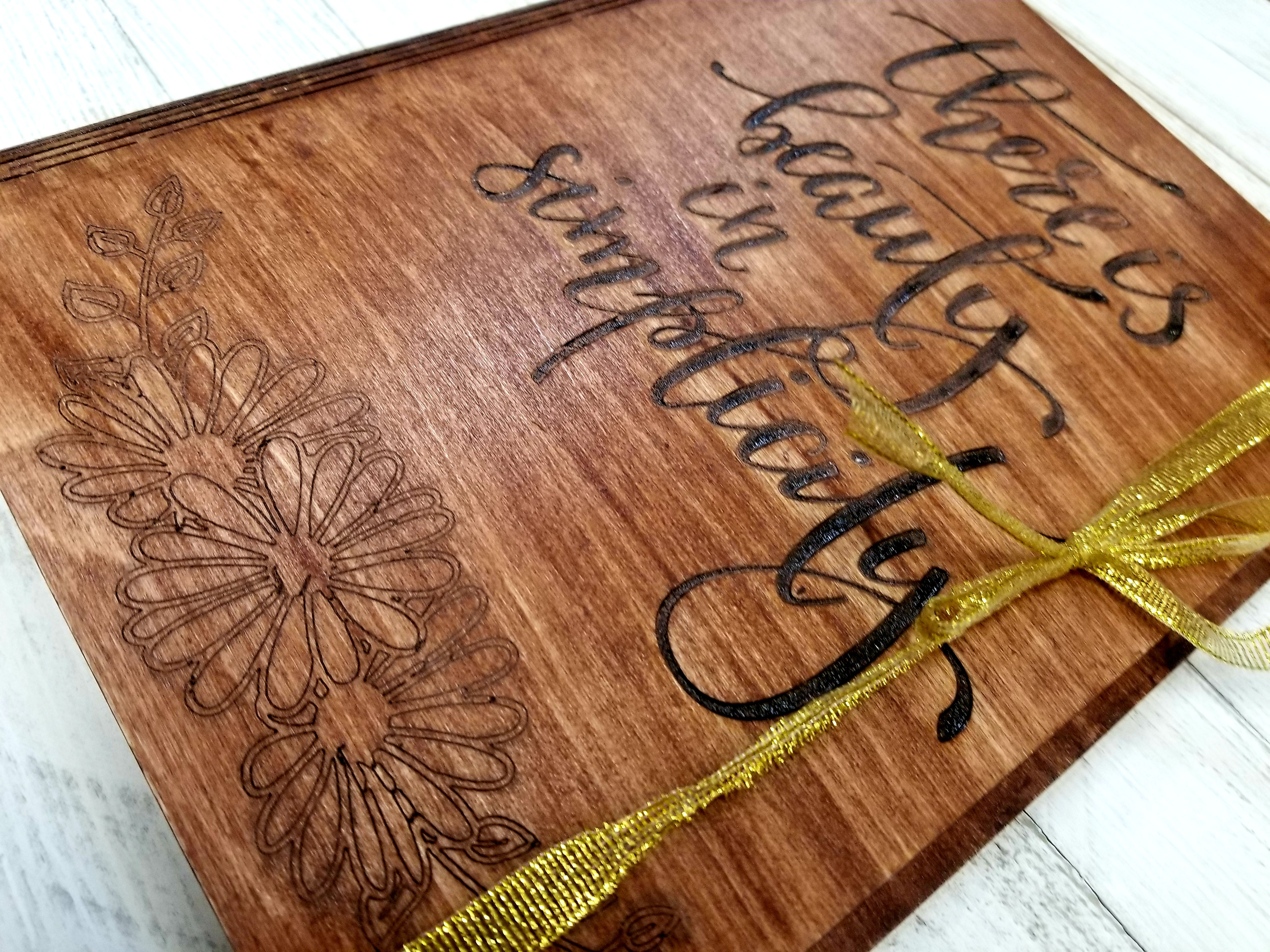 Engraved Living Hinge Noteboom cover (includes notebook)
