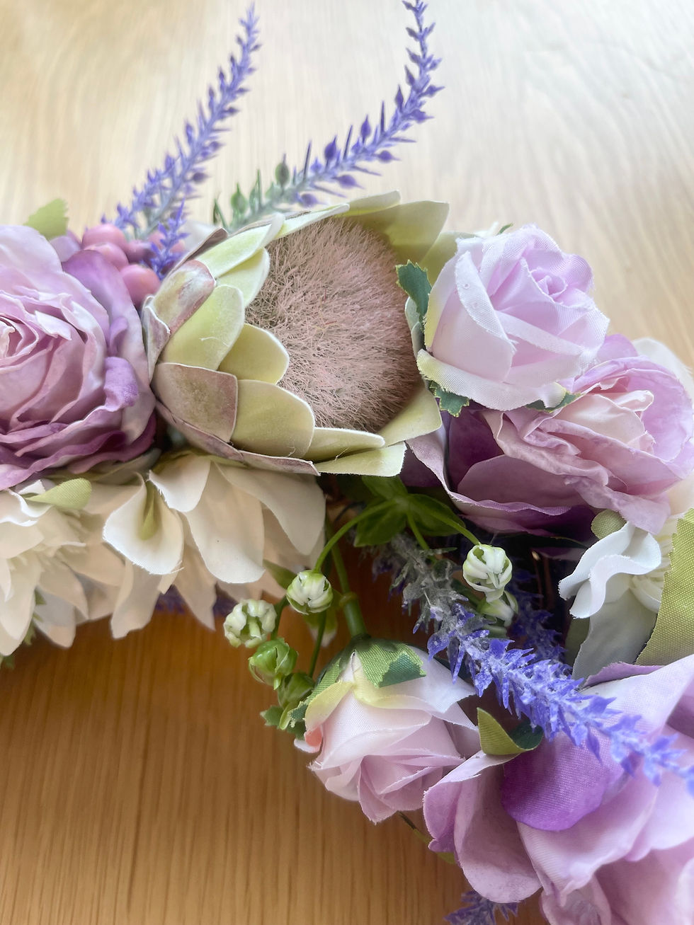 Thumbnail: Willow Wreath with Faux Florals: Lavender (30cm)
