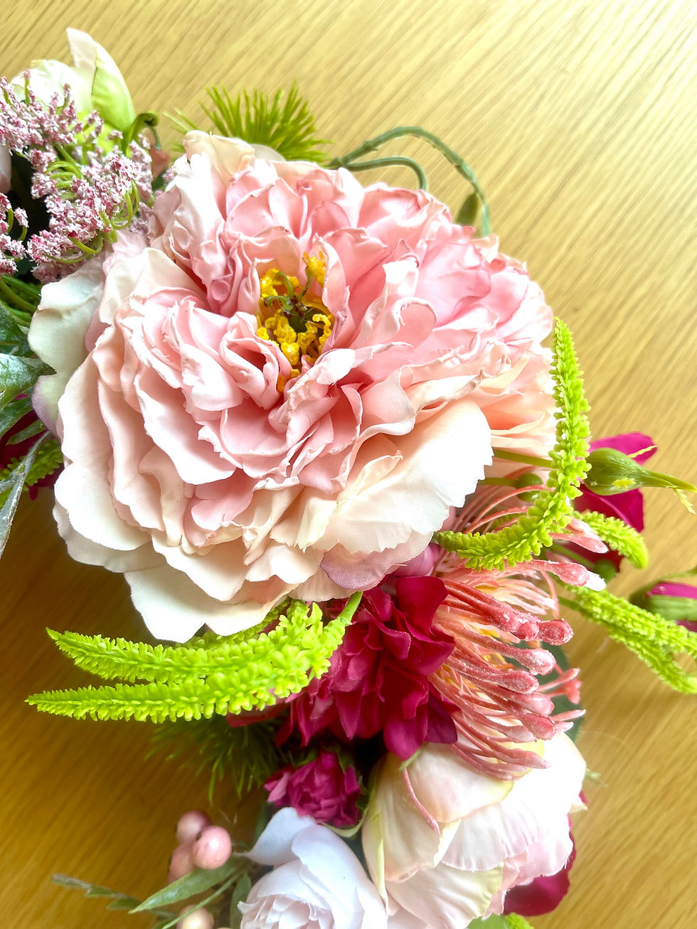 Thumbnail: Willow Wreath with Faux Florals: Pink (30cm)