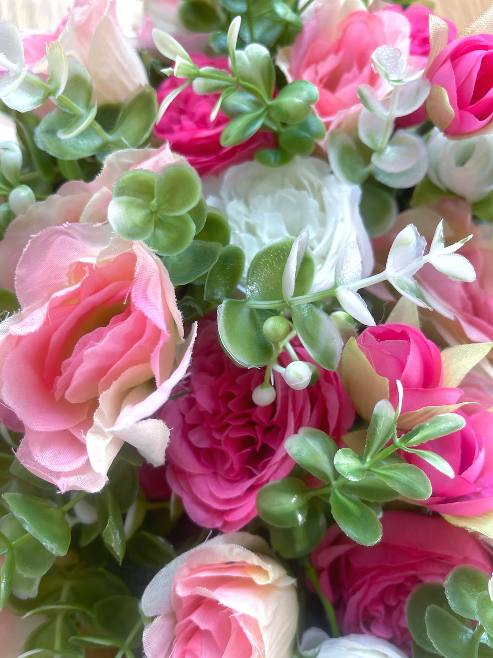 Thumbnail: Ready-Made Faux Floral Solid Heart: Pretty Pink