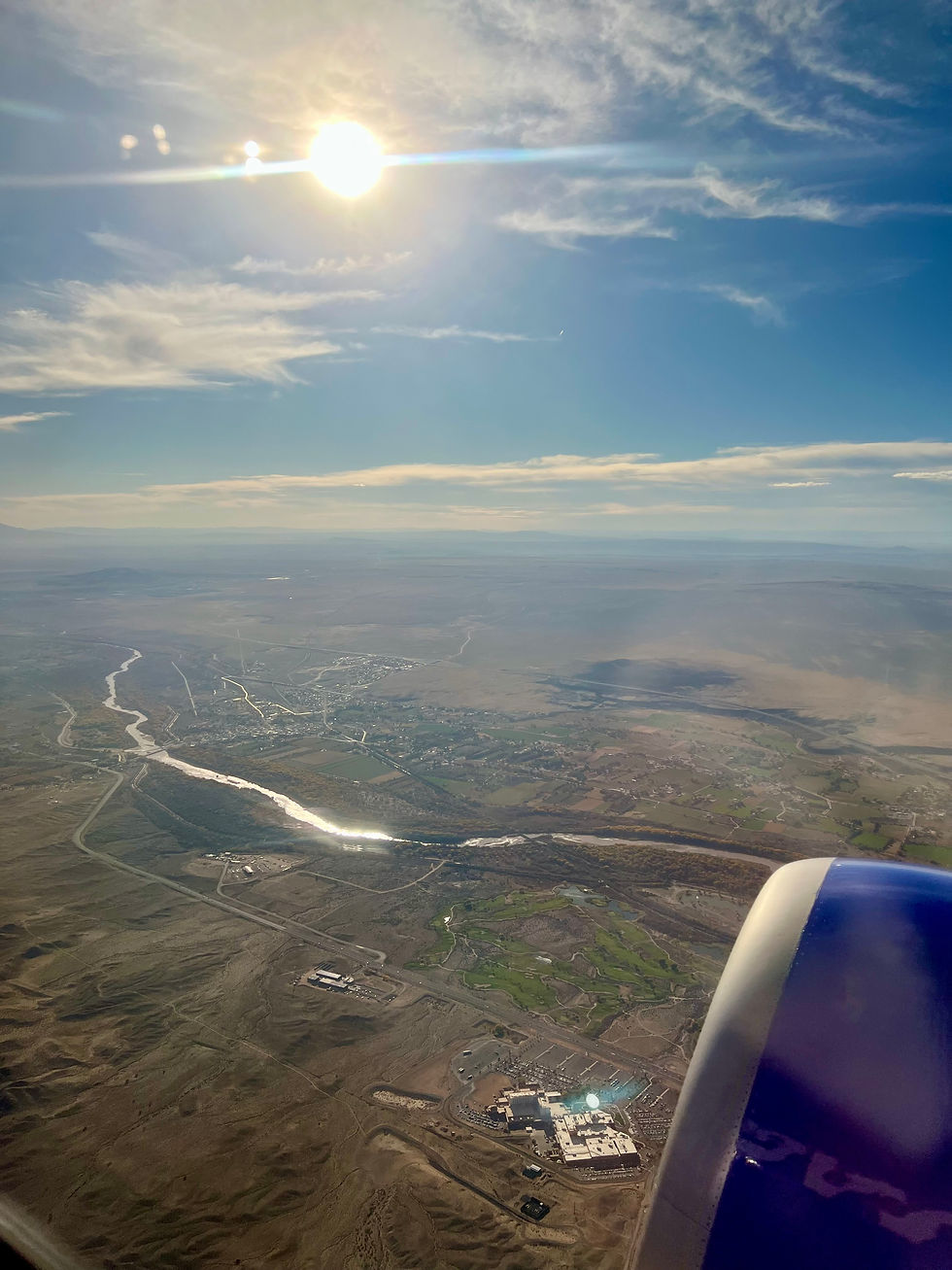 Aerial view of Albuquerque and the Rio Grande from the plane