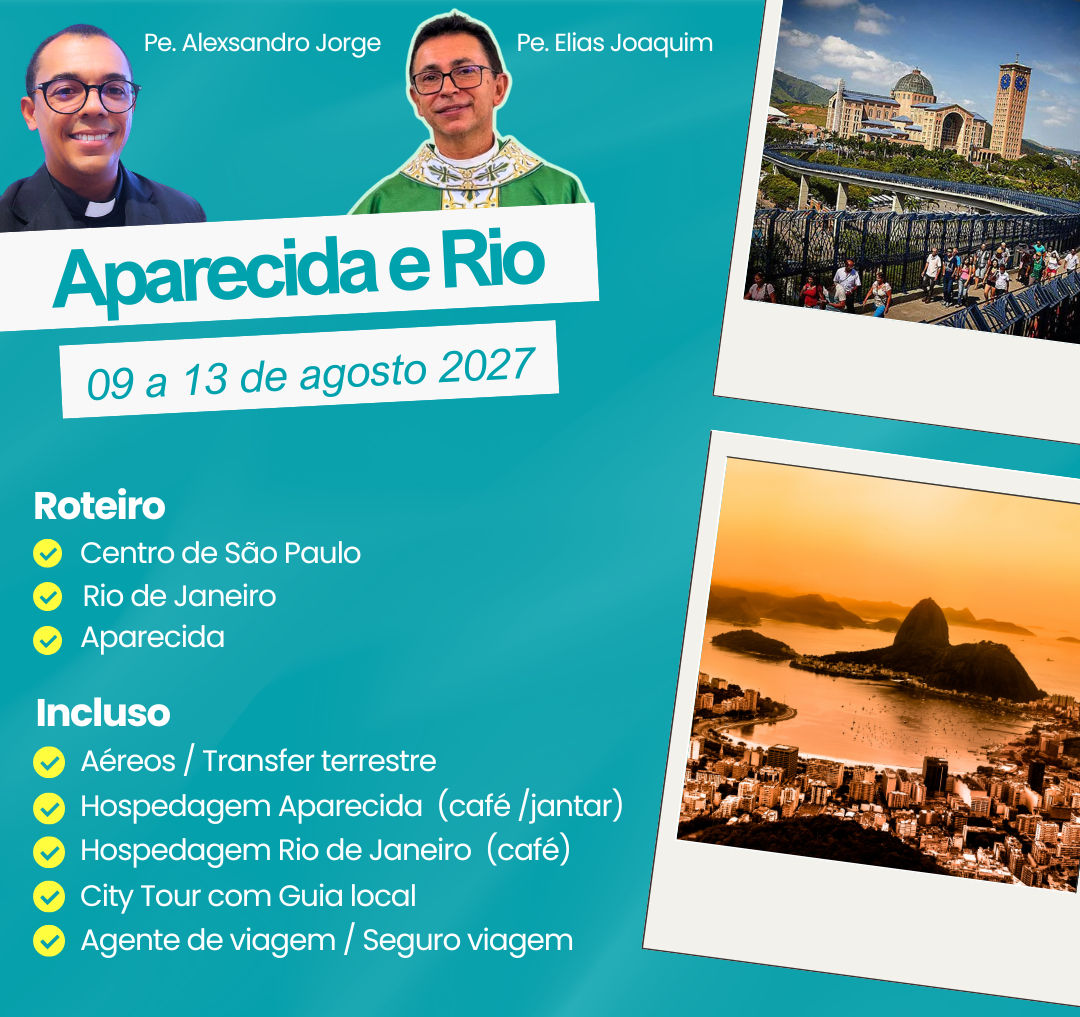 Aparecida e Rio com Pe. Alexsandro e Padre Elias