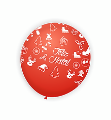 Balão Vermelho Feliz Natal n° 9