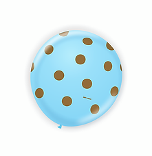 Balão Azul Claro Bolinha Marron n° 9