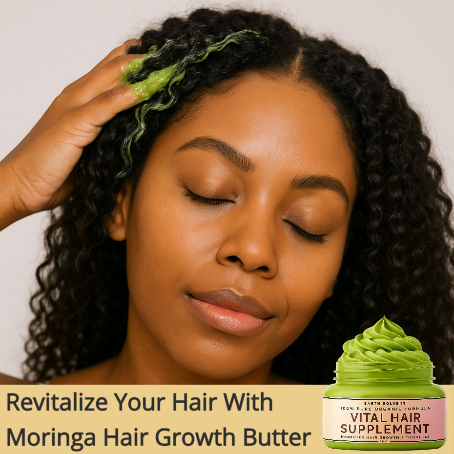 Woman applying Moringa hair growth butter