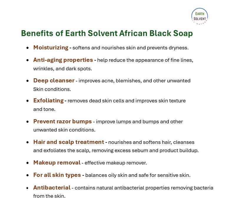Thumbnail: Earth Solvent Benefits of African Black Soap for face Premium Organic