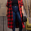 Thumbnail: Plaid 3/4 Sleevs Plus Size Cardigan