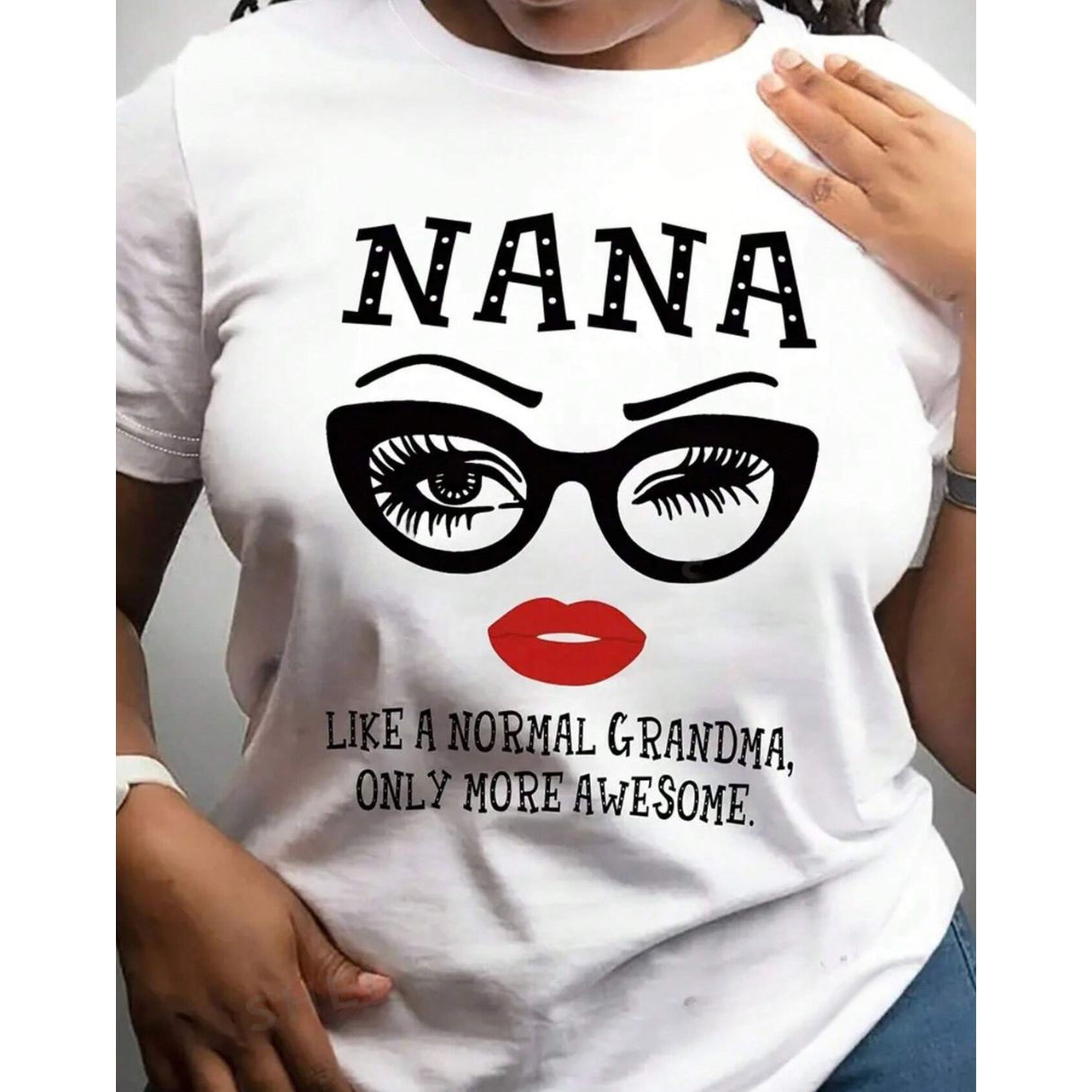 NANA Face Print Short Sleeve T-Shirt