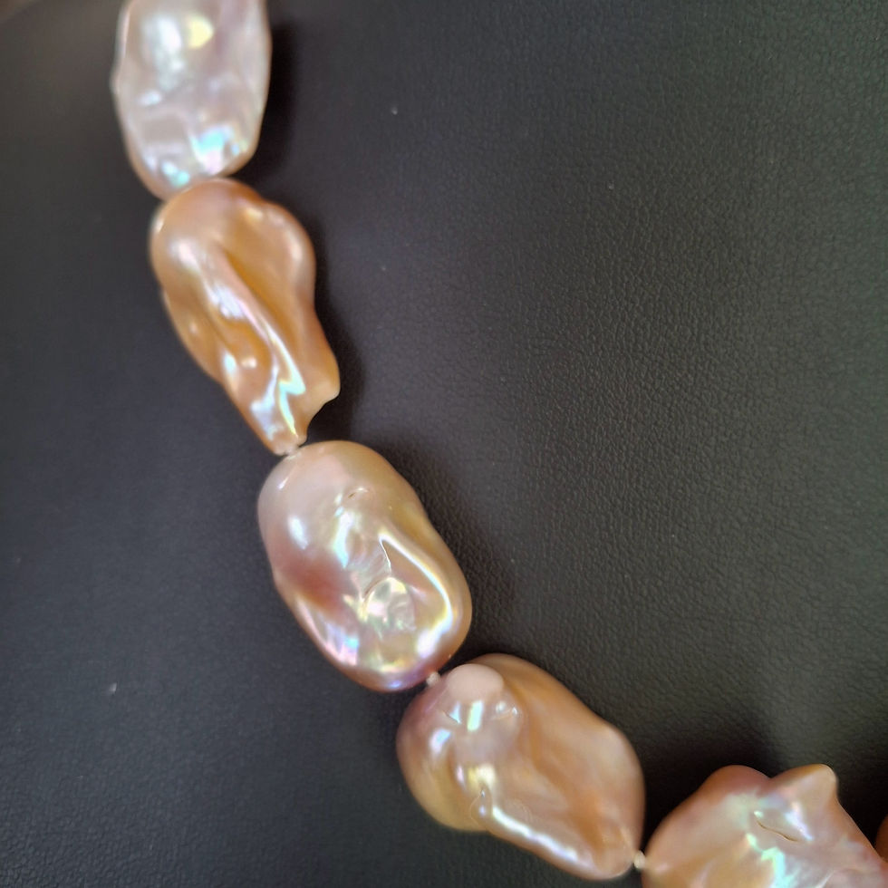 Thumbnail: Pink & Peach Freshwater Baroque Fireball Pearl Necklace