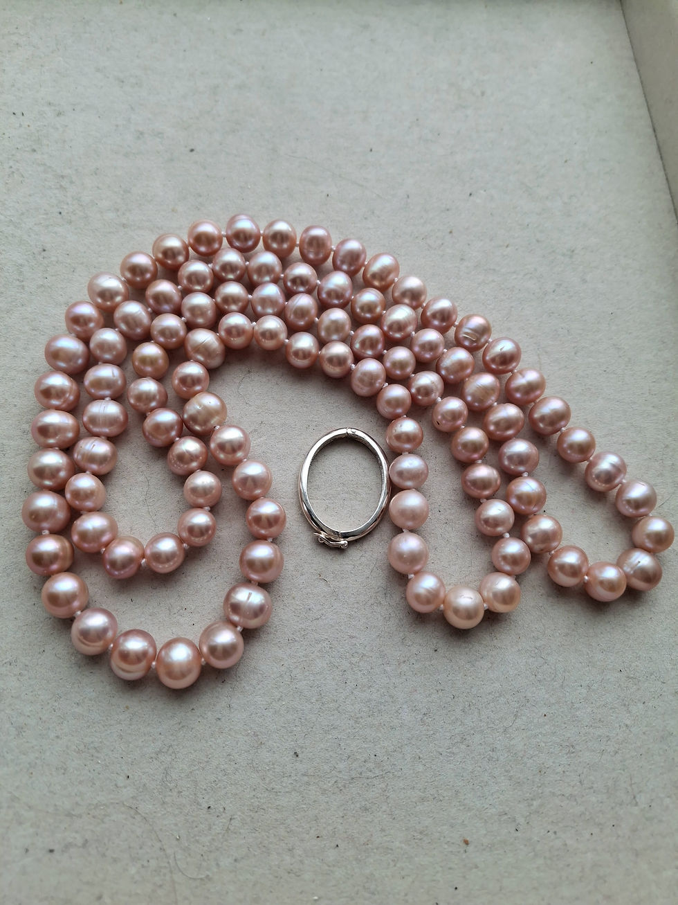 Thumbnail: Long Pink Freshwater Cultured Pearl Necklace