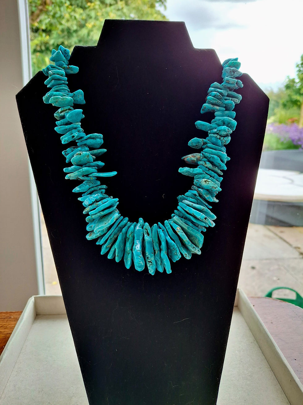 Thumbnail: Rough Graduated Turquoise plates, from Northern China.