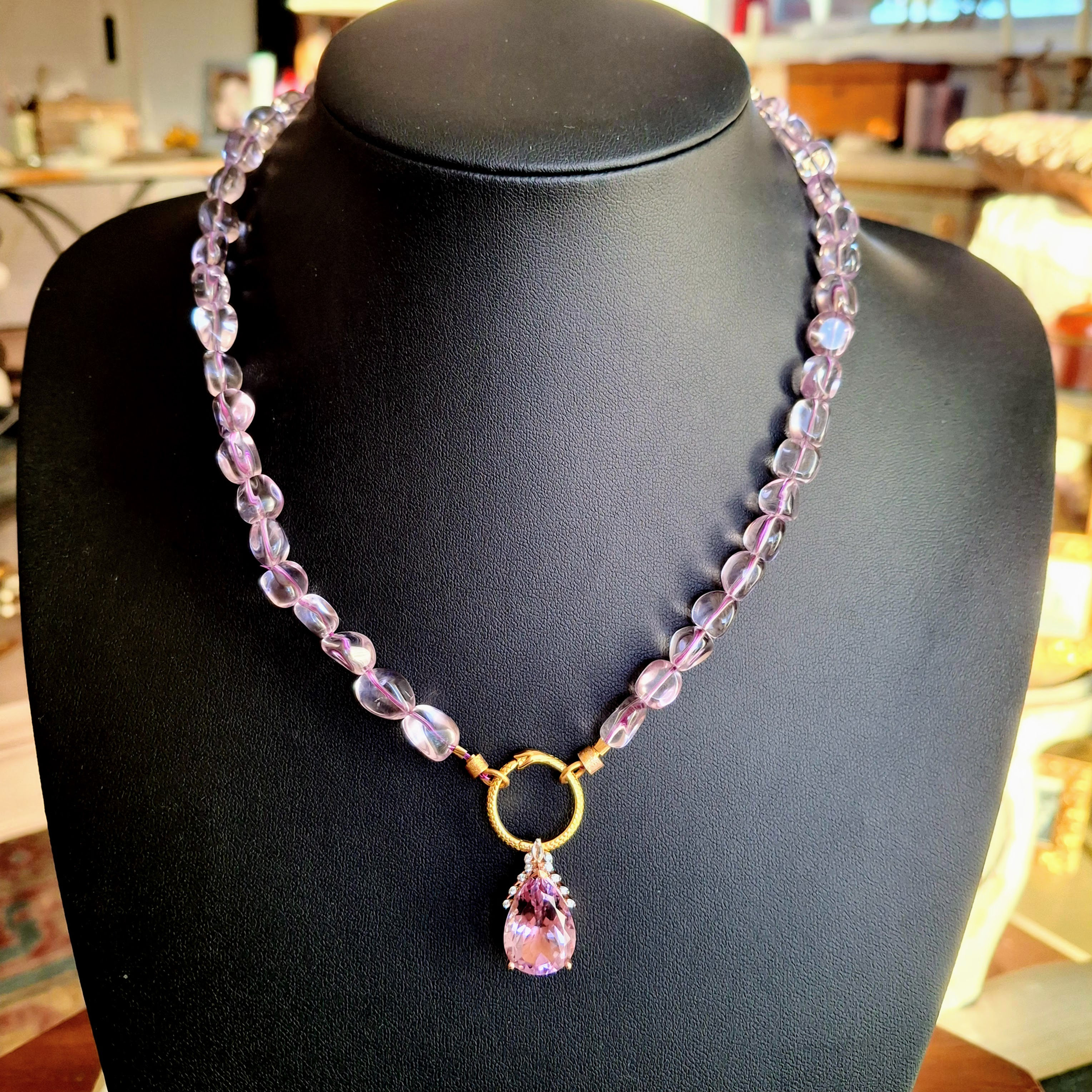 Amethyst Nugget Necklace with Removable Pendant