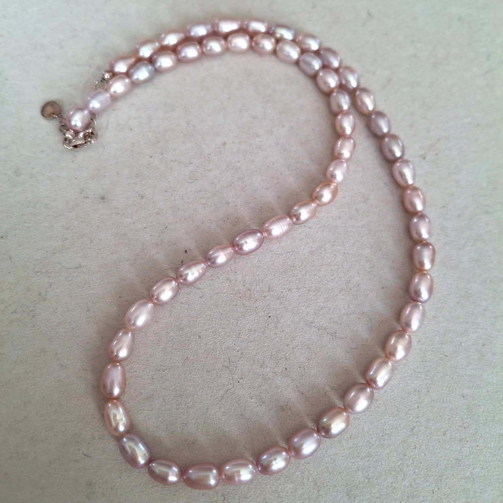 Thumbnail: Small Mauve Pink Freshwater Rice Pearls