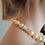Thumbnail: Large Yellow Shell Pearl Strand with Silver Magnetic Clasp