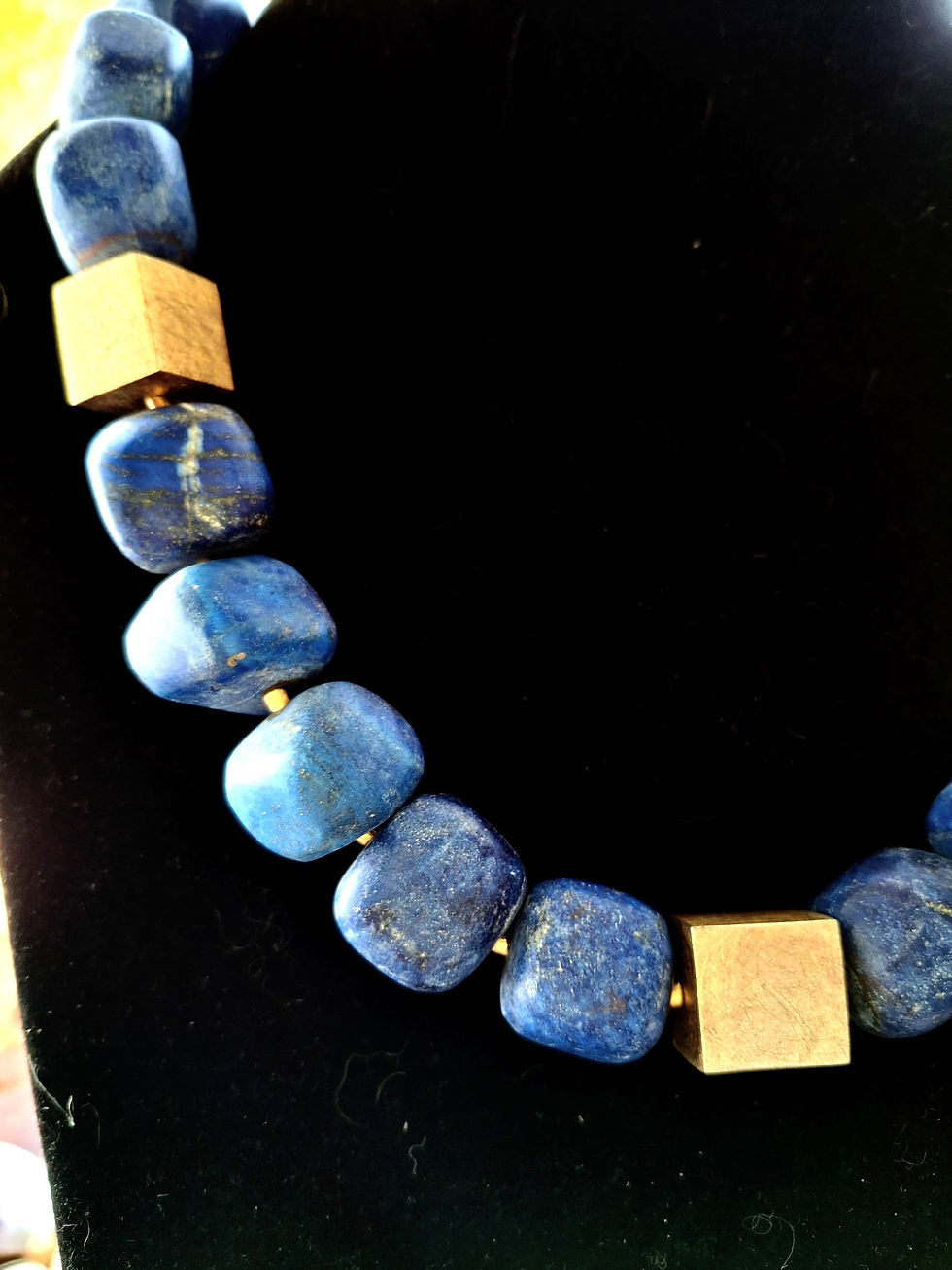 Thumbnail: Lapis Lazuli Blocks with 22K Gold Plated Sterling Silver Spacers