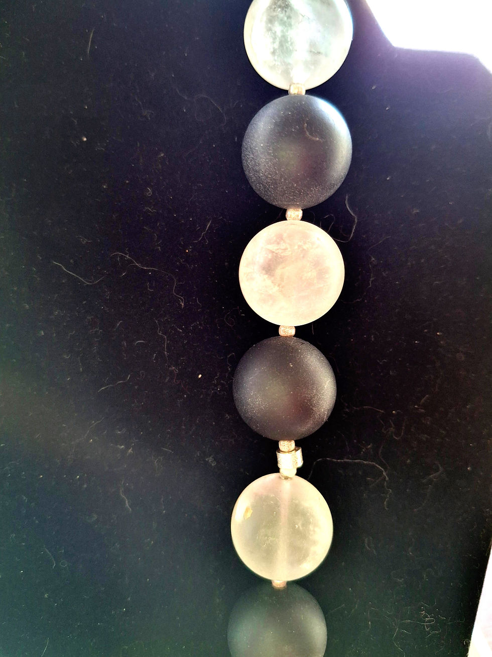 Thumbnail: Rock Crystal & Matt Black Onyx Beads.