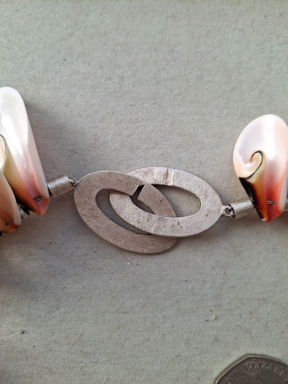 Thumbnail: Conch Shells with Sterling Silver Spacer Beads & Designer Clasp