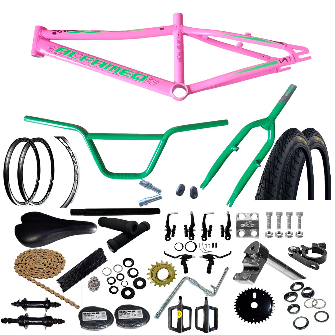 KIT BIKE CROSS ARO 20 COMPLETO QUADRO AL. RSA/VDE (01UND) SWELL SKU: 1099