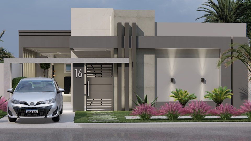 projeto arquitetonico de fachada de alto padrao sobrado, arquiteto em cuiaba, gourmet com lazer integrado