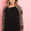 Thumbnail: Black Leopard Sleeve Sweater Close Front View