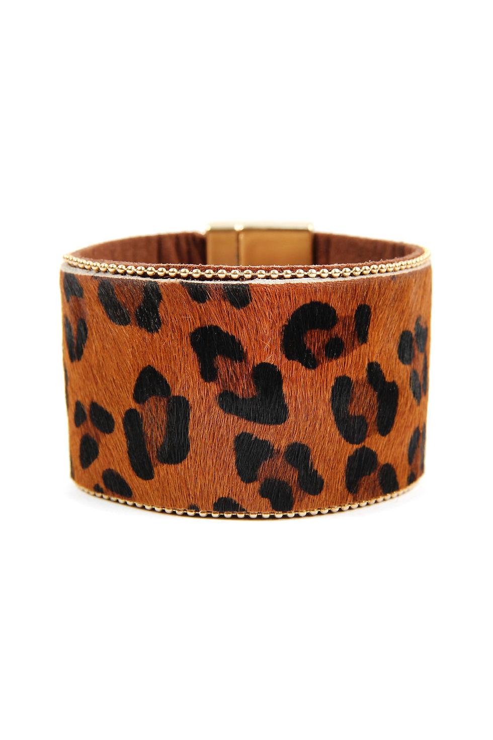 Leopard Print Bangle Bracelets Front View
