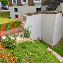 Re-built wall, Selsey Builders