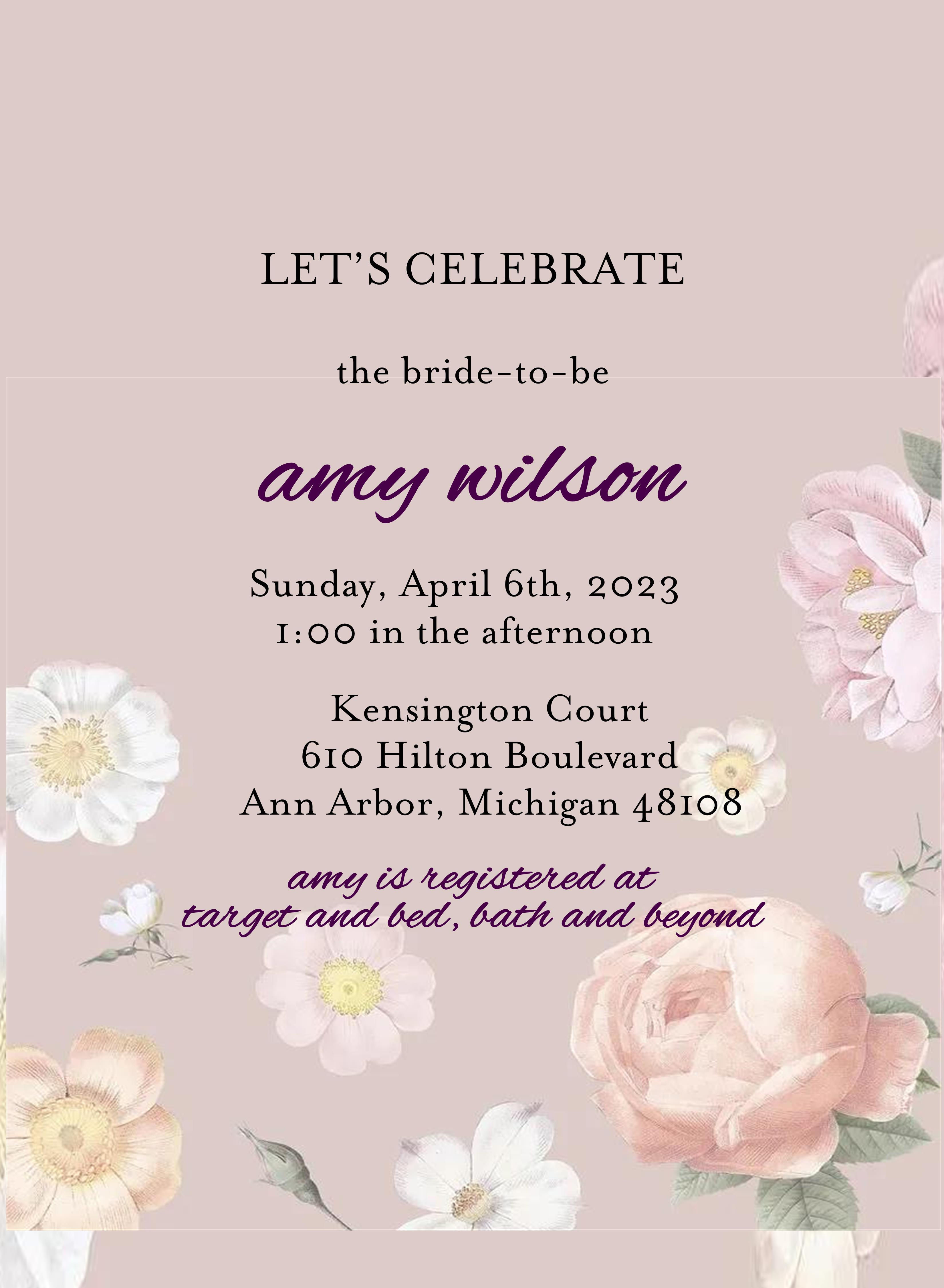 Wedding shower Amy Wilson