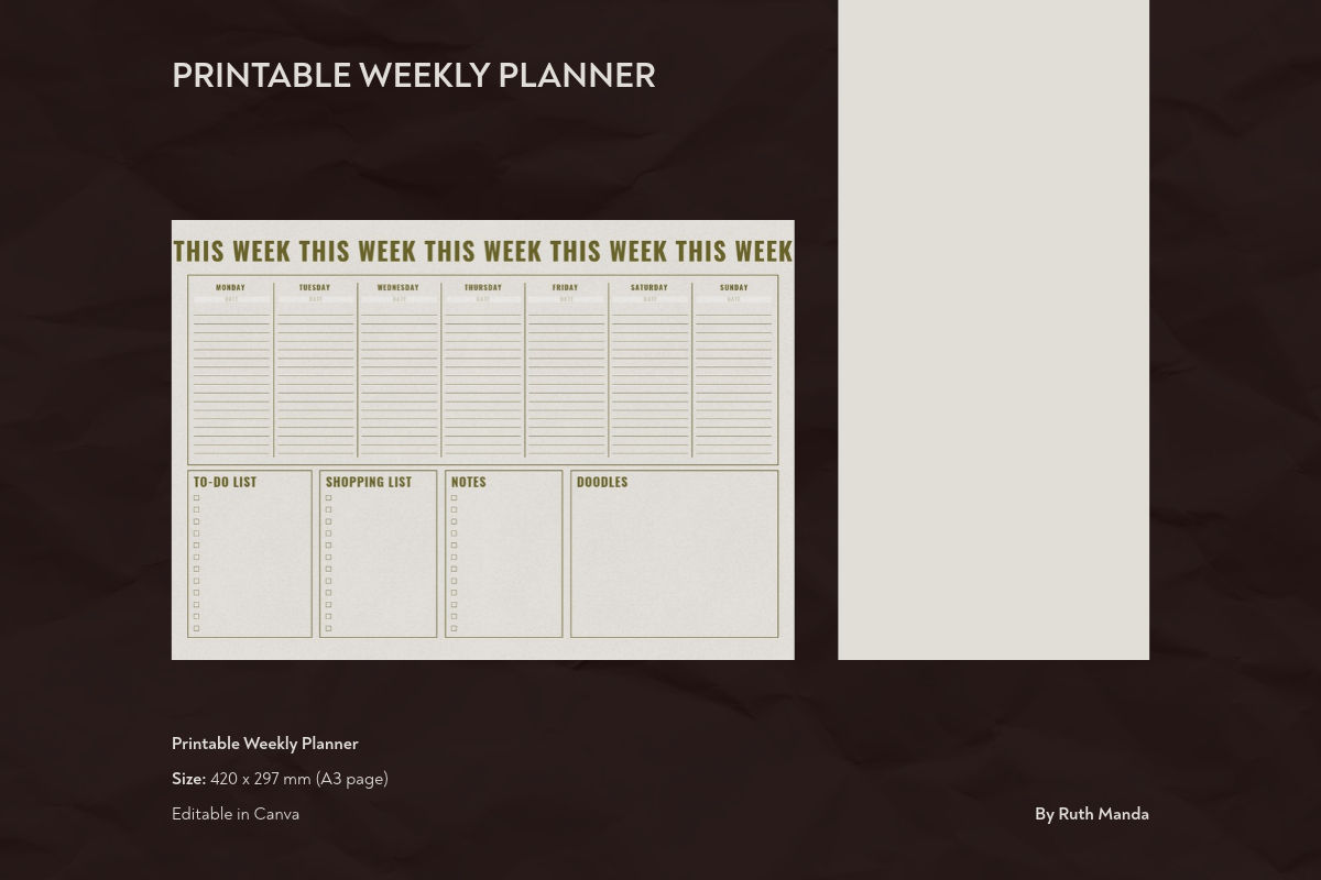 Printable Weekly Planner